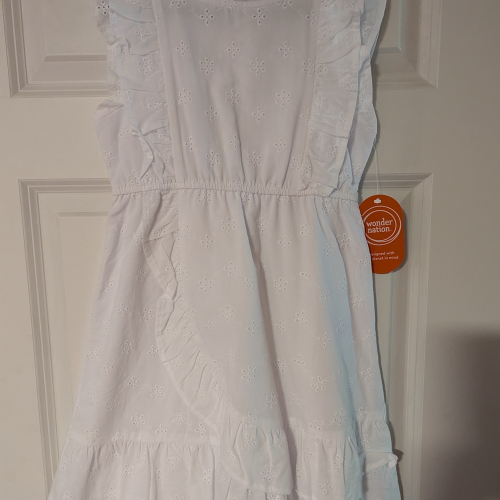 Wonder Nation White Sleeveless Ruffled Sundress